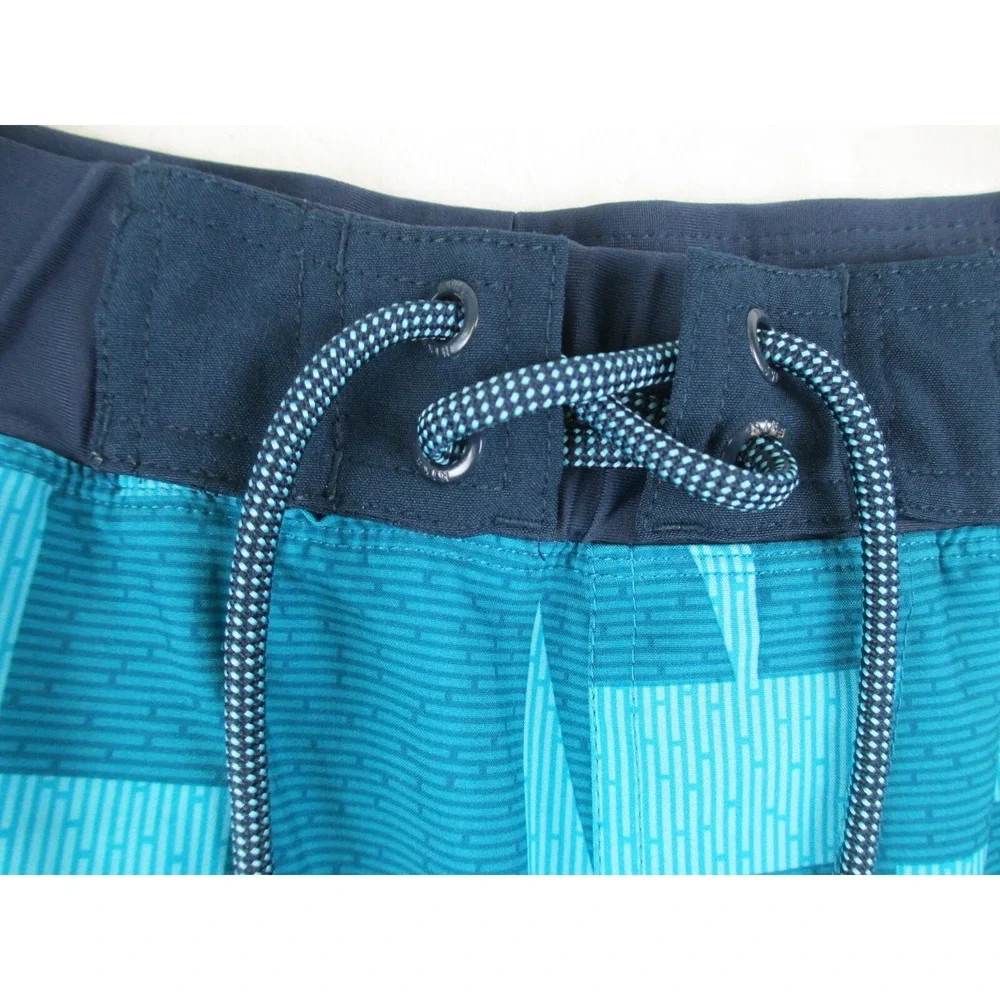 Nike Swim Trunks‎ Mens 2XL XXL Blue Swoosh Lined All Over Print Swim Shorts*